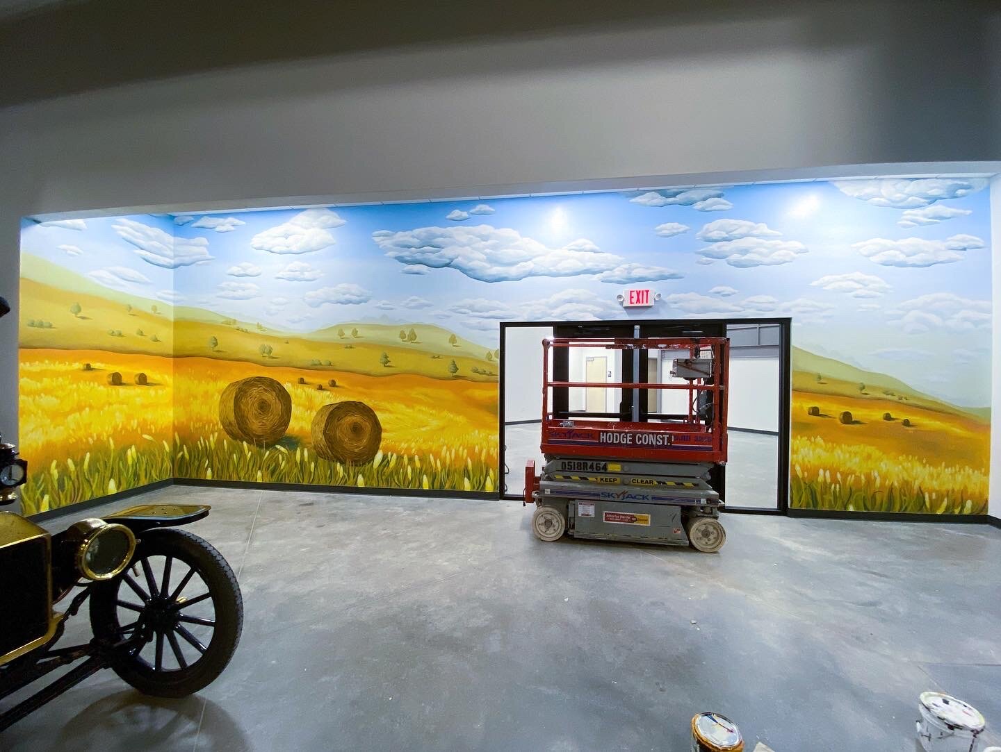   Farm Scene , 2020. 32’x5’x12’. Antique Car Museum of Iowa, Coralville, IA. 