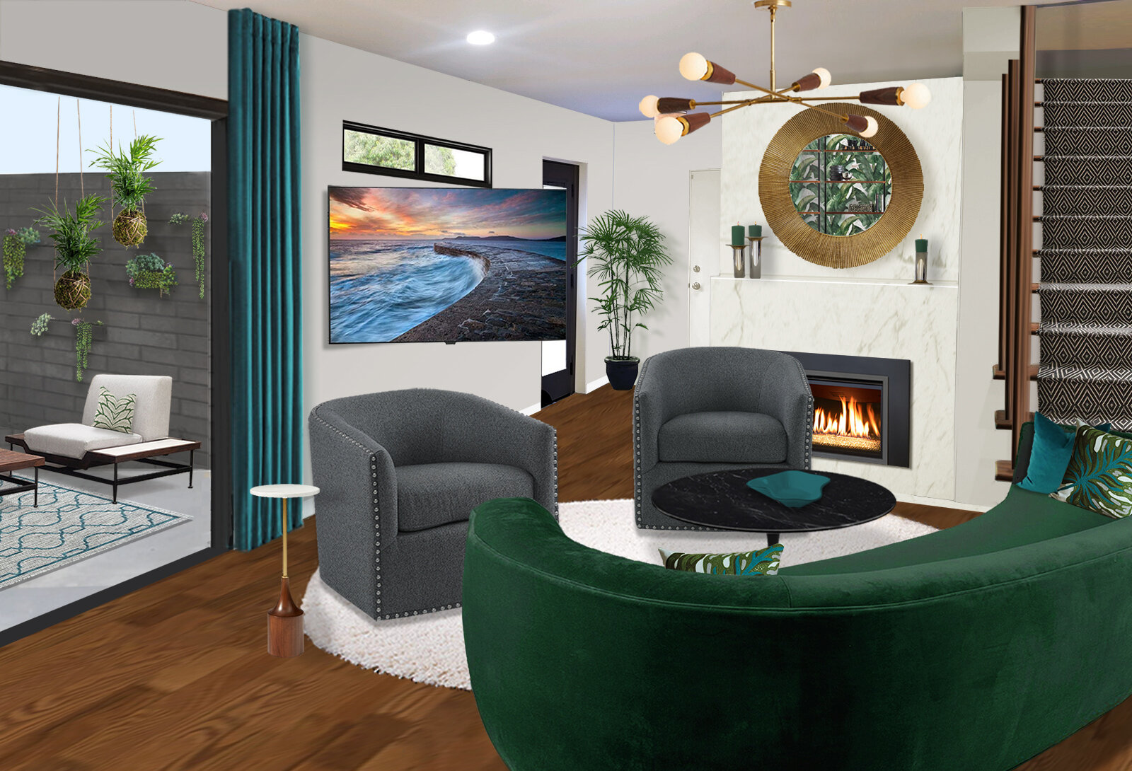 THE RESULT: Cozy, Fresh 70's Revival Rumpus Room