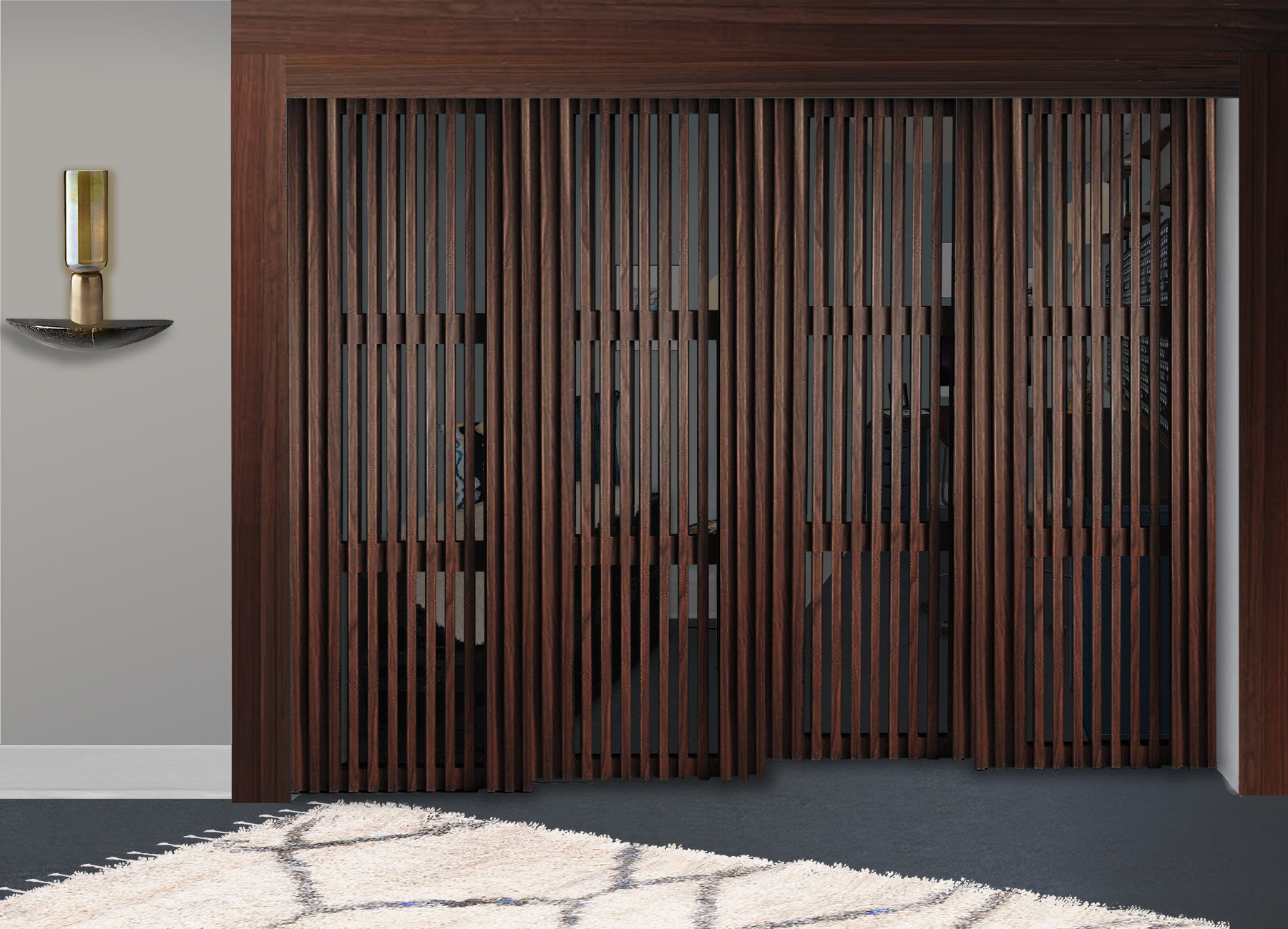 Walnut Stained Sliding Doors