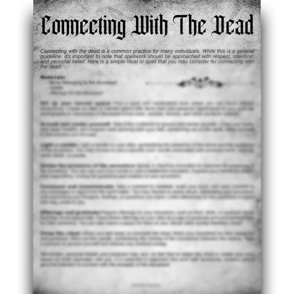 Connecting With the Dead