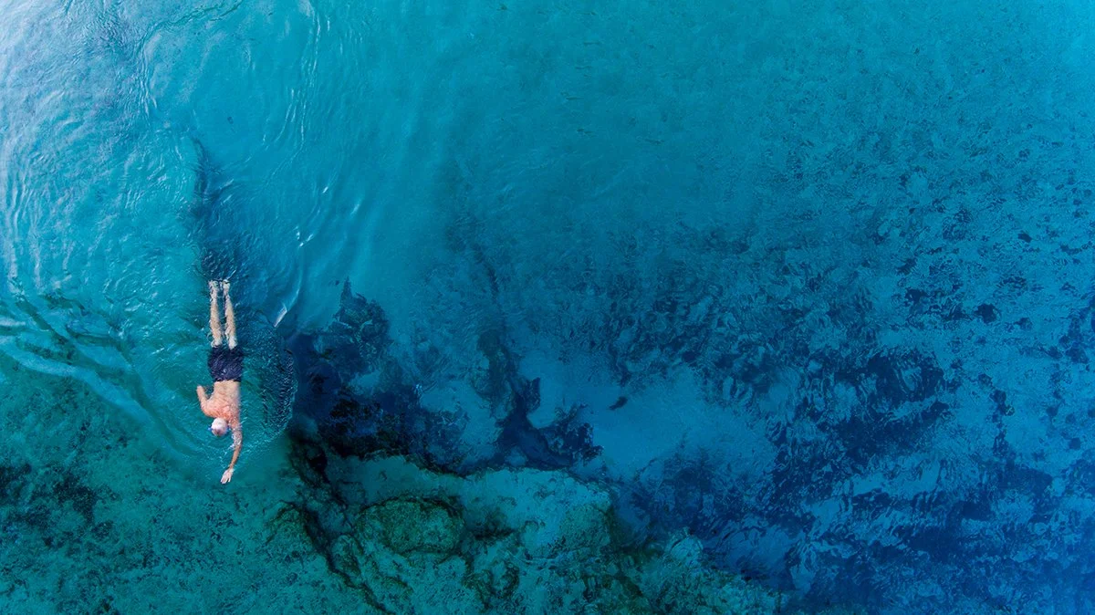  Eric Parker swims laps before the Gilchrist Blue Springs State Park opens.  
