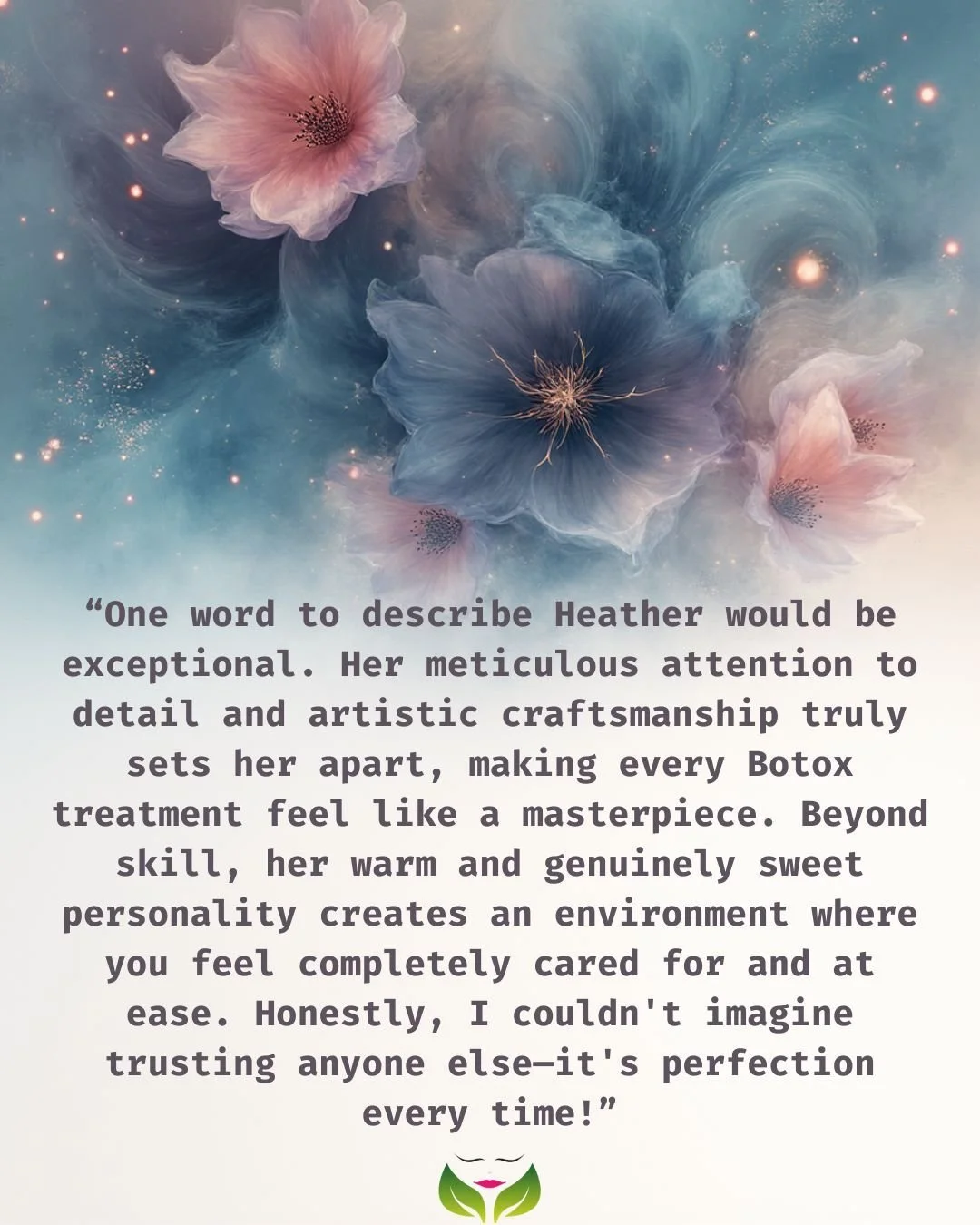 ✨ Client Love ✨

&ldquo;One word to describe Heather would be exceptional.&rdquo;

From meticulous attention to detail
to true artistic craftsmanship
to a presence that makes you feel completely at ease&hellip;

I am honored by trust like this 🤍
Eve