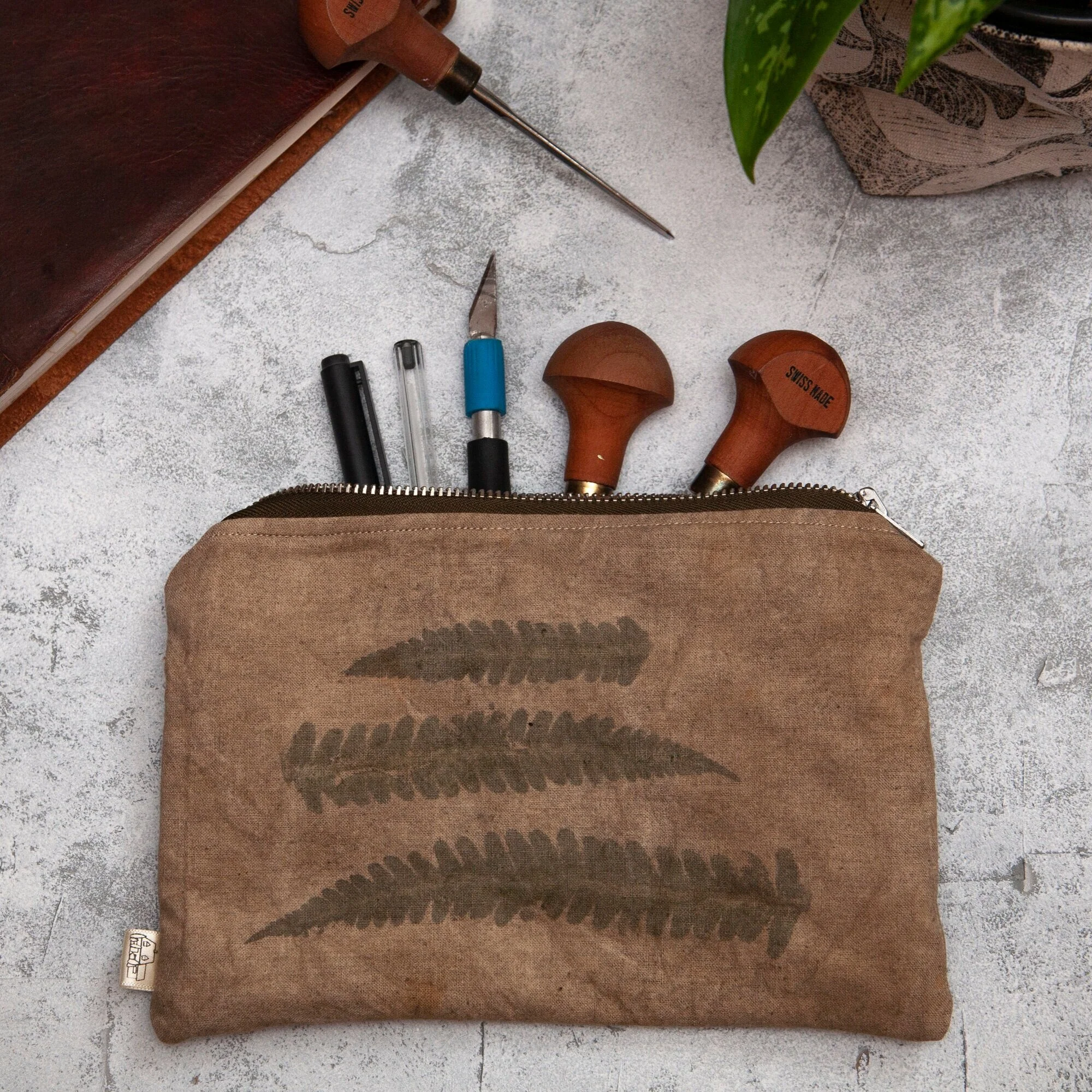 Fern Printed Pencil Case
