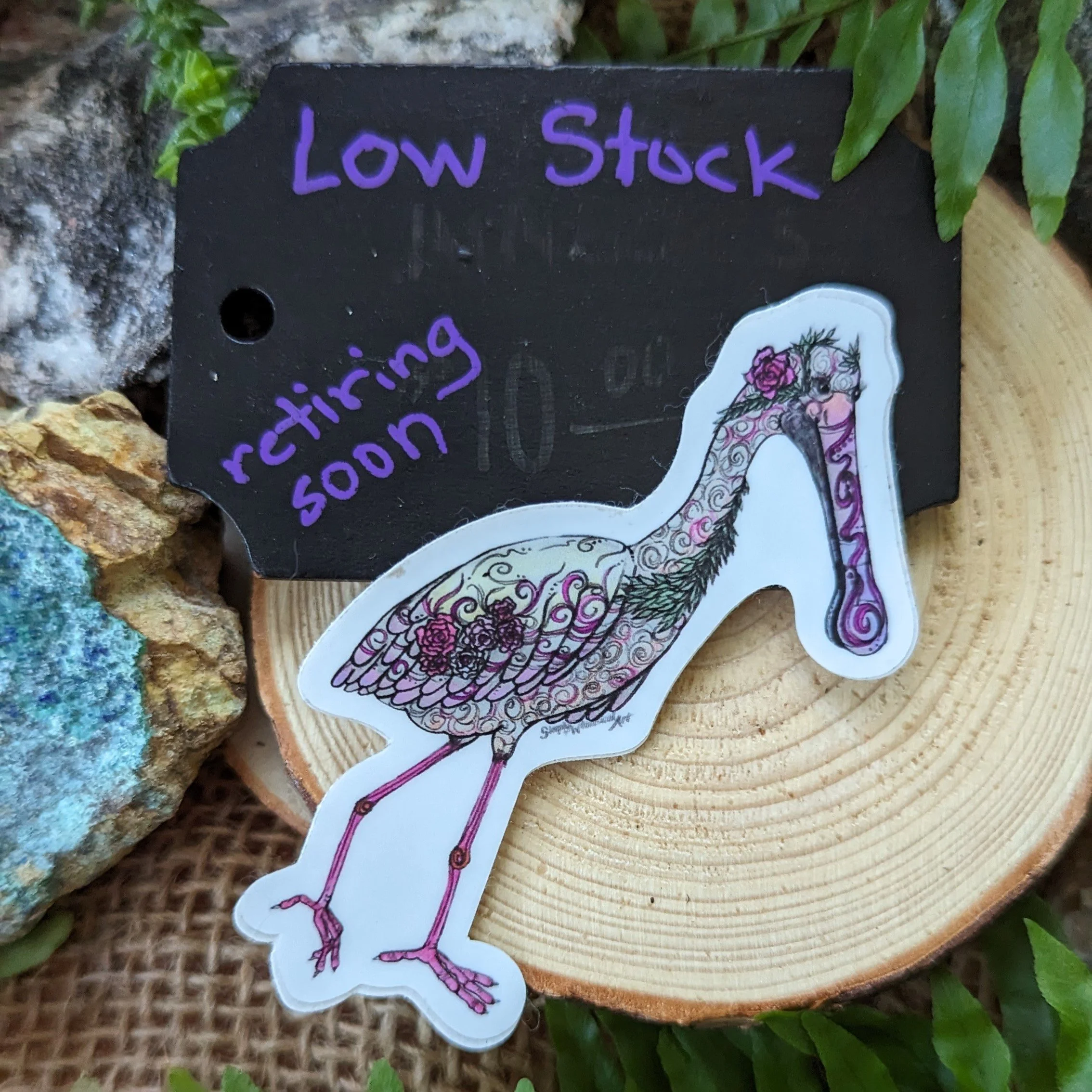Omarose the Shy Spoonbill Sticker