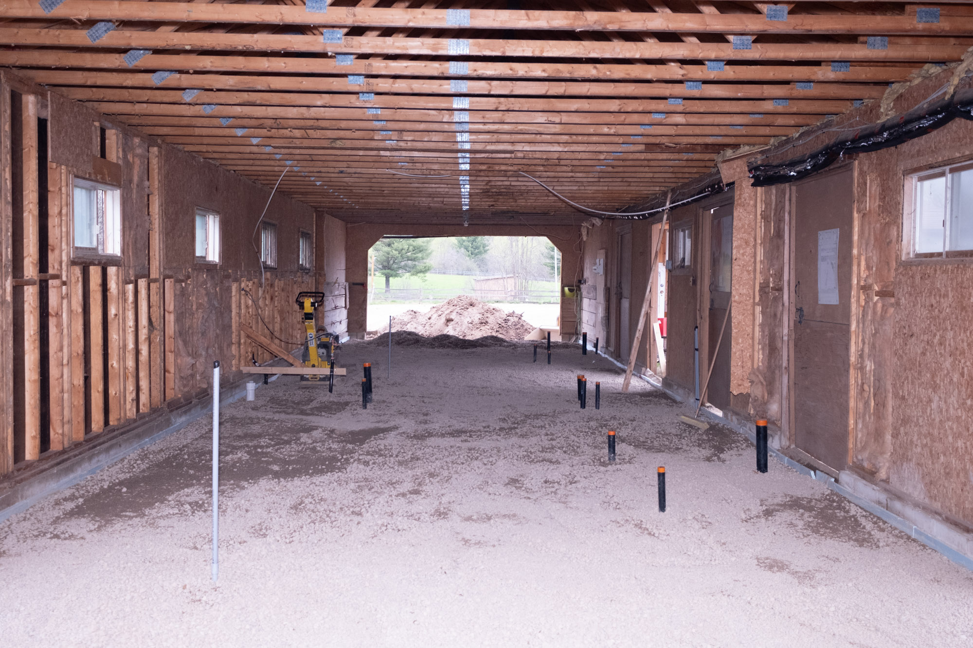 Framing of apartment after renovating a stable