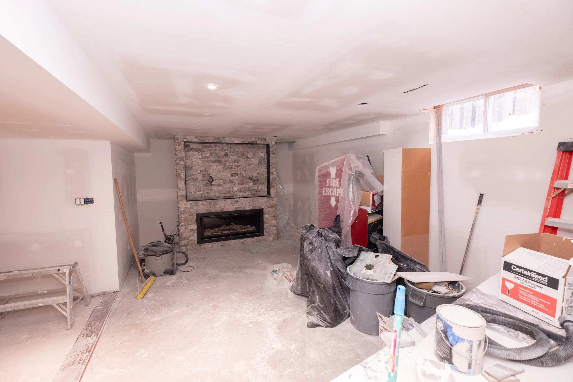 Basement renovation in Acton