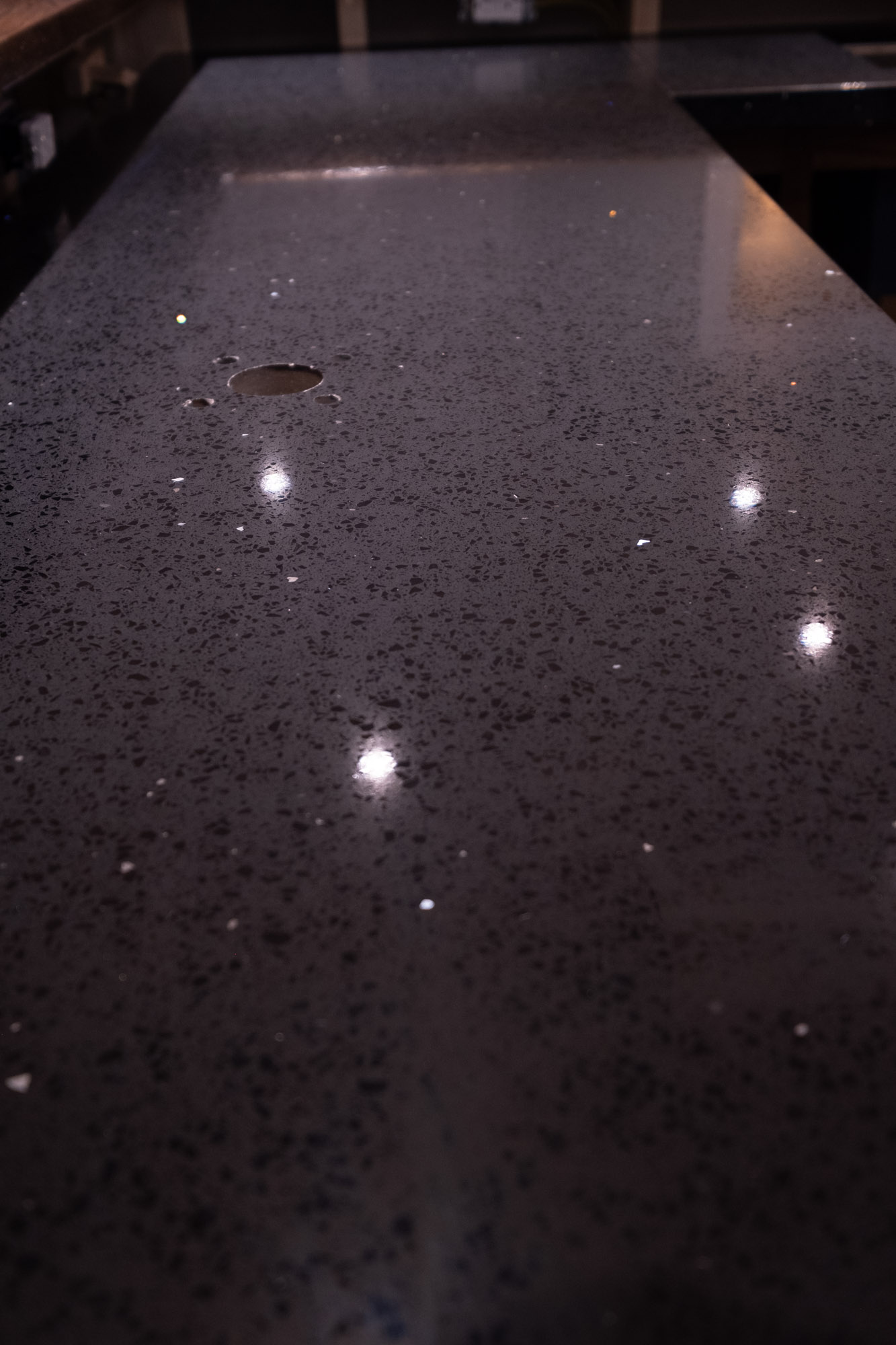 Epoxy bar top in basement renovation in Acton