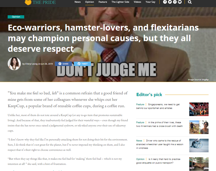 Eco-warriors, hamster-lovers, and flexitarians may champion personal causes, but they all deserve respect