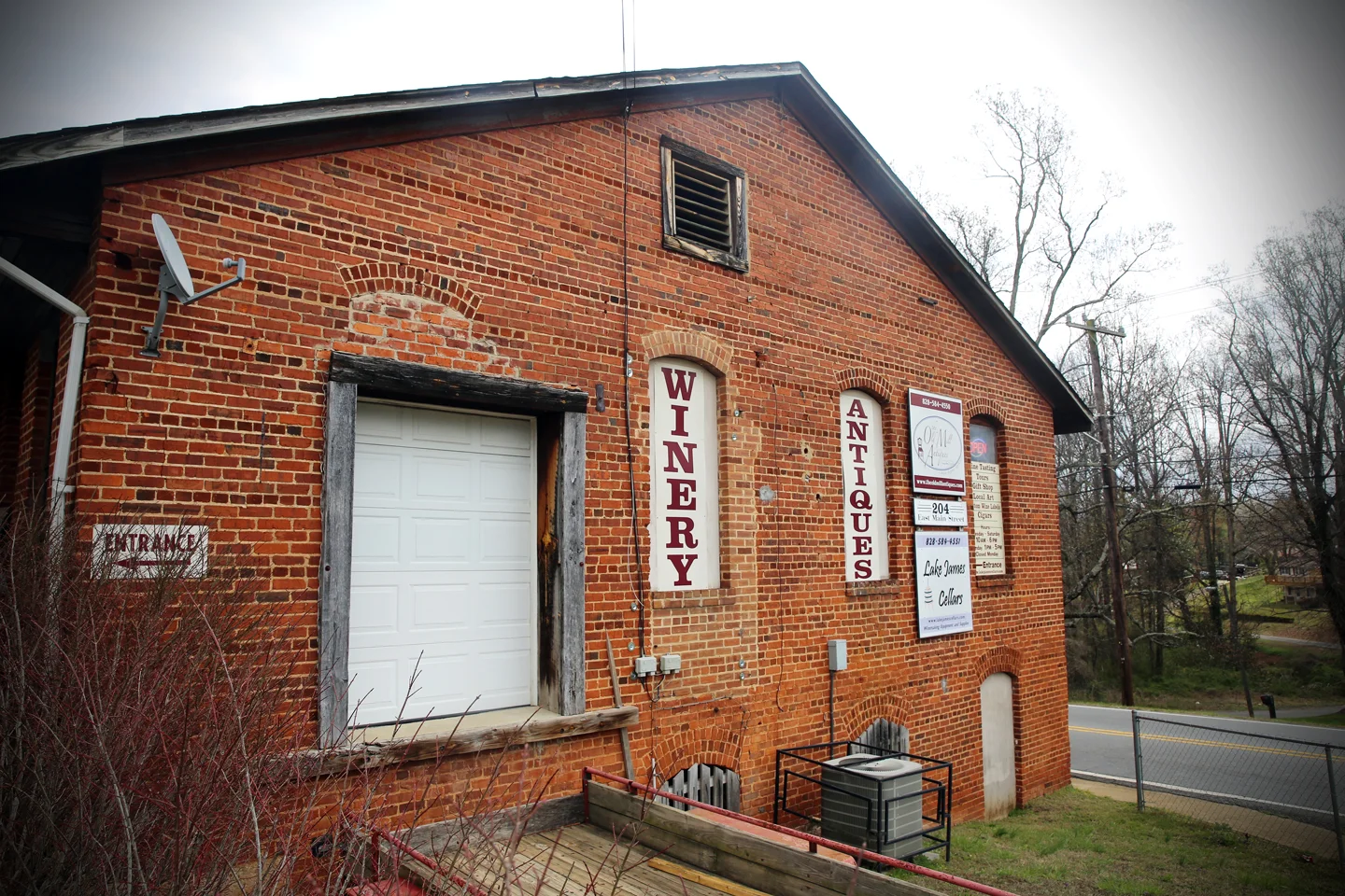 Lake James Cellars is located inside an old textile mill building