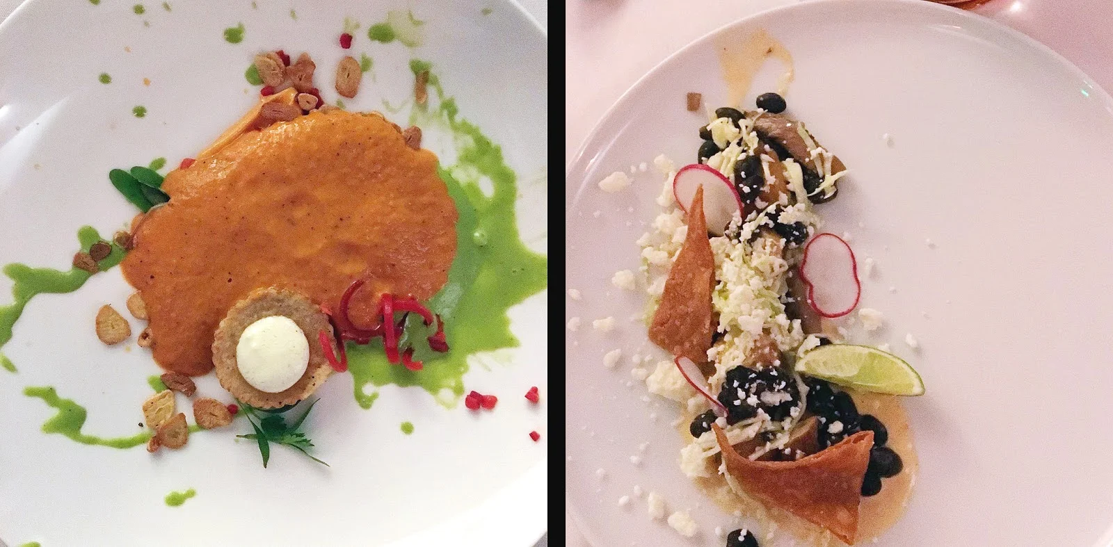 Appetizers included a deconstructive bisque and Mexican-style mushroom Gnocchi.