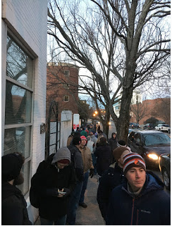 The line by 7 a.m. in the morning.