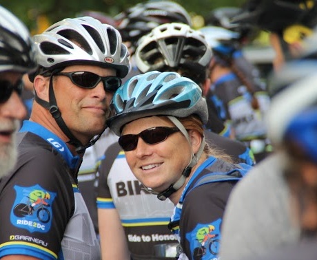 My husband Rollin and I, about to start a 4-day, 500-mile bike ride from Charlotte to dc in memory of fallen police officers