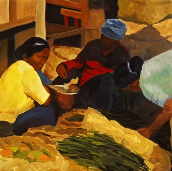 Morning Market: Ubud II, 42x42, 2006