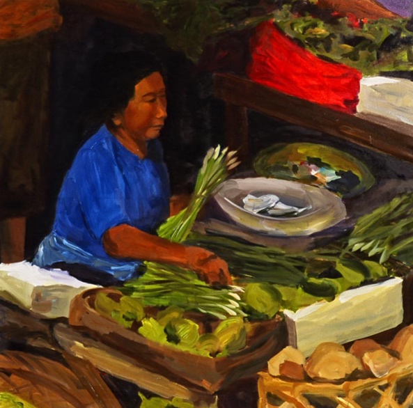 Morning Market: Ubud I, 42x42, 2006