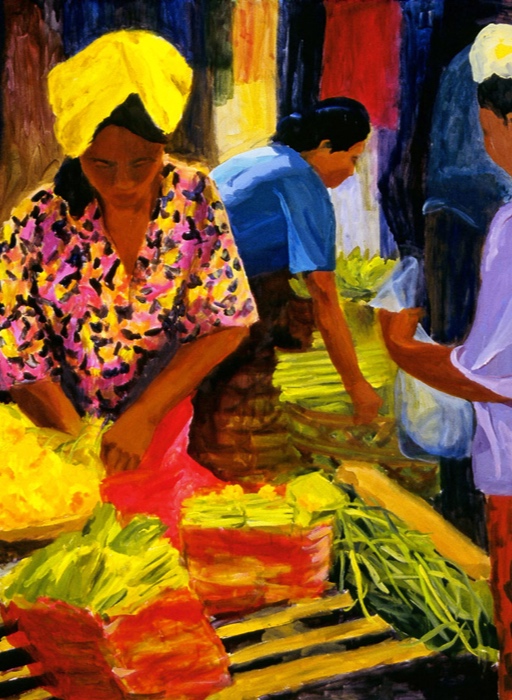 Ubud Market I, 36x48, 2003