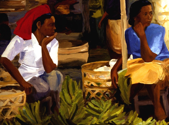 Ubud Market III, 36x48, 2002