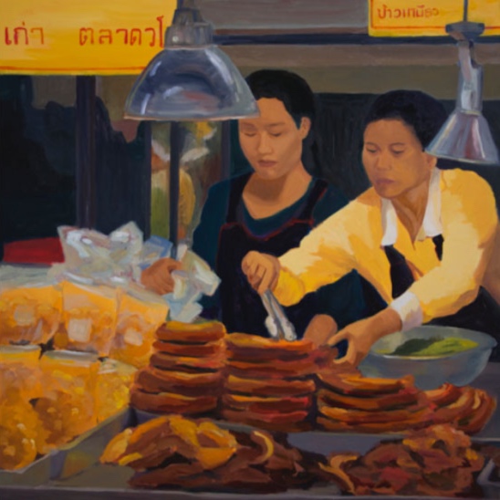 Morning Market: Chiang Mai, 42x42, 2014