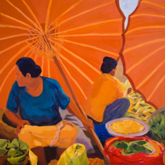 Morning Market: Ubud XII, 42x42, 2014