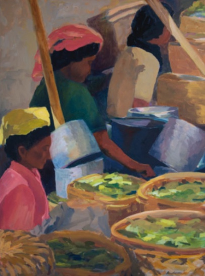 Morning Market, Gianyar, 36x48, 2002