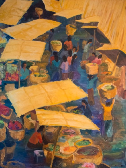 Morning Market, Ubud, 36x48, 2000