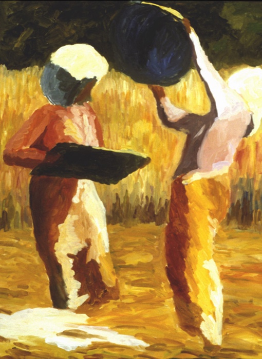 Rice Harvest III, 36x48, 1999