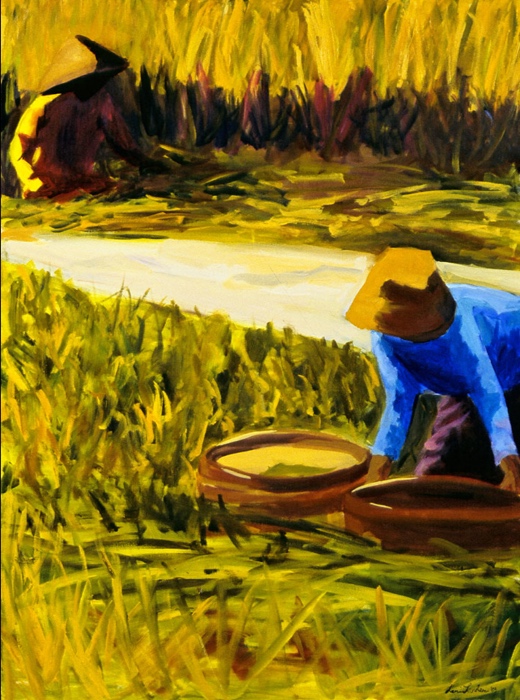 Rice Harvest VII, 36x48, 2003