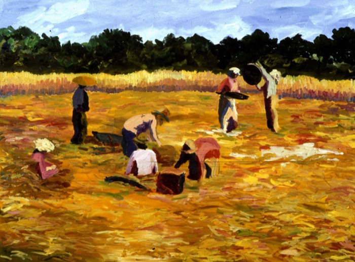 Rice Harvest I, 30x40, 1988