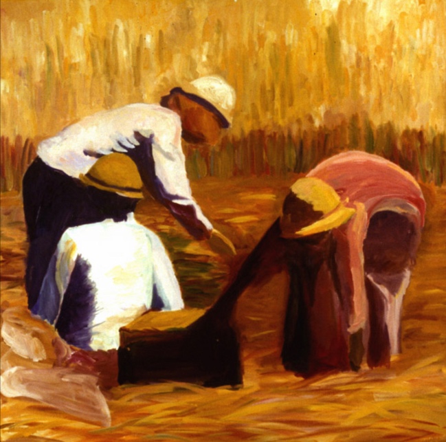 Rice Harvest IV, 48x48, 1999
