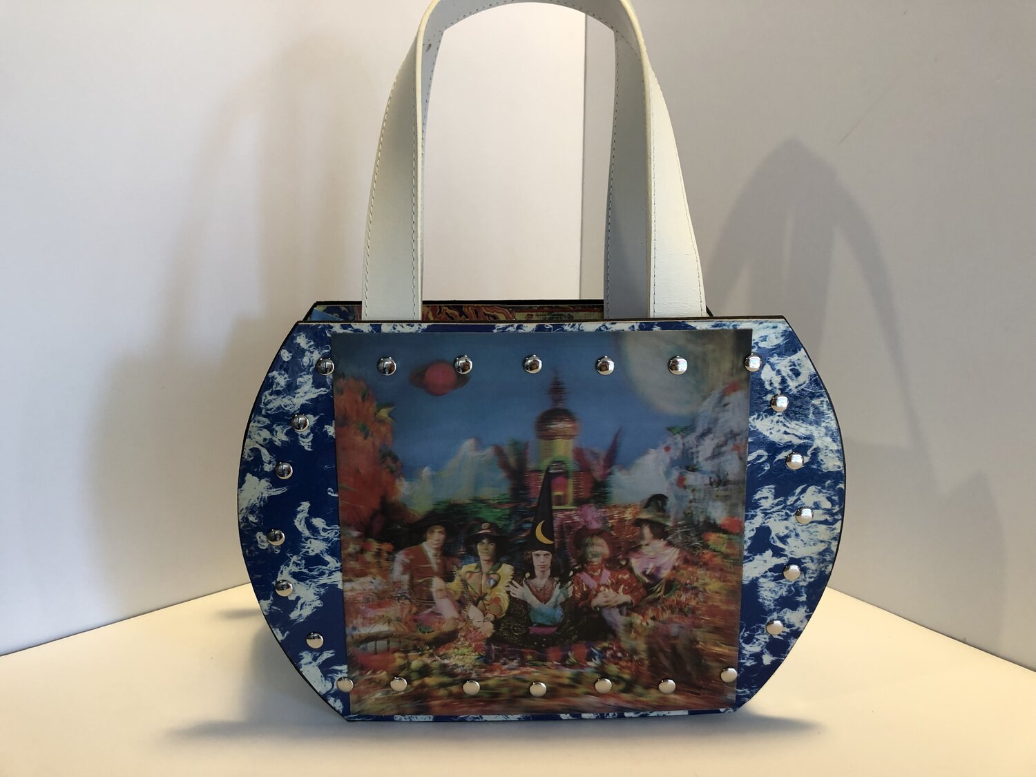 The Rolling Stones “Their Satanic Majesties Request” vinyl record purse —  She’s A Rainbow