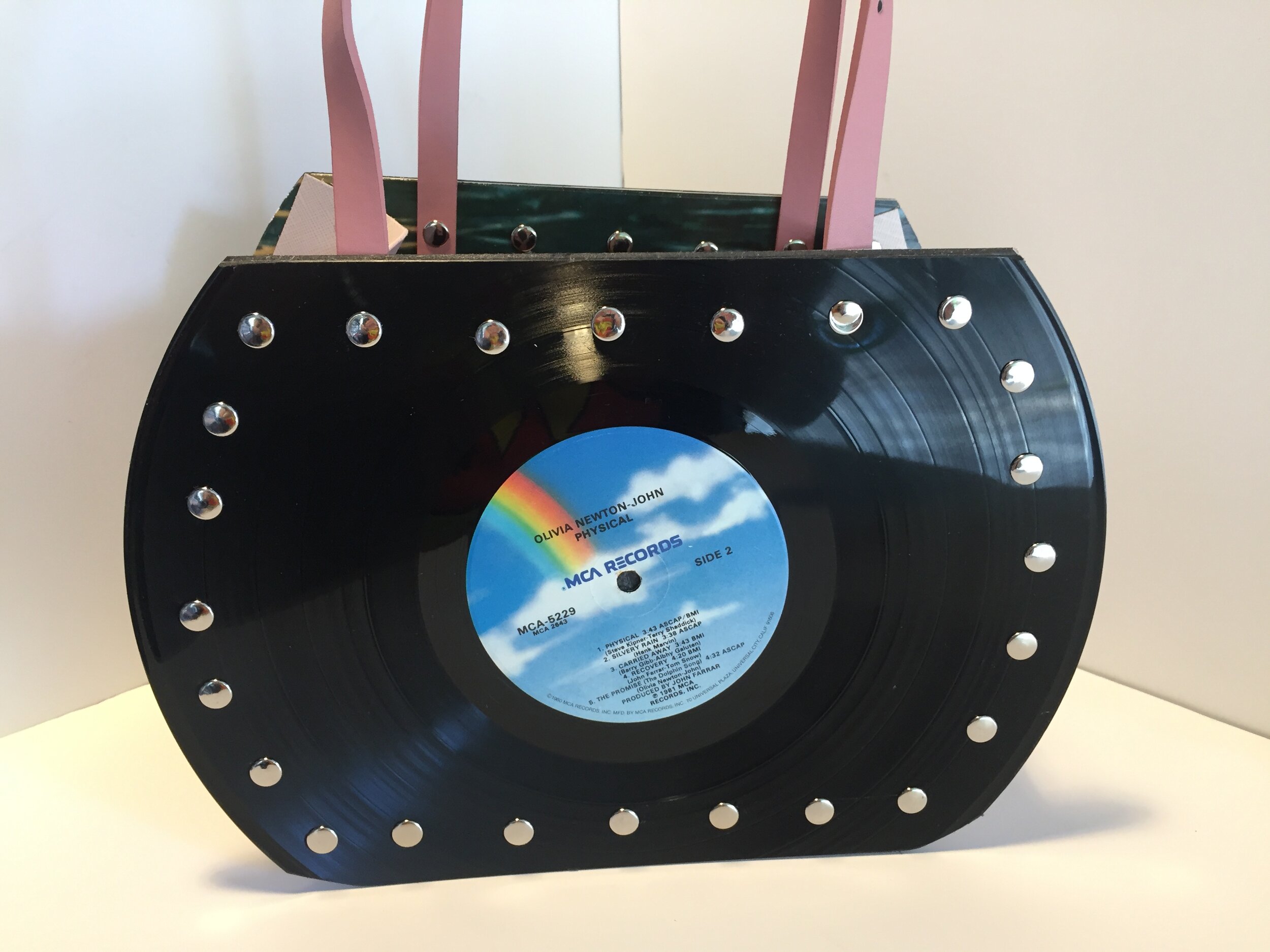 Olivia Newton-John “Physical” vinyl record purse — She’s A Rainbow