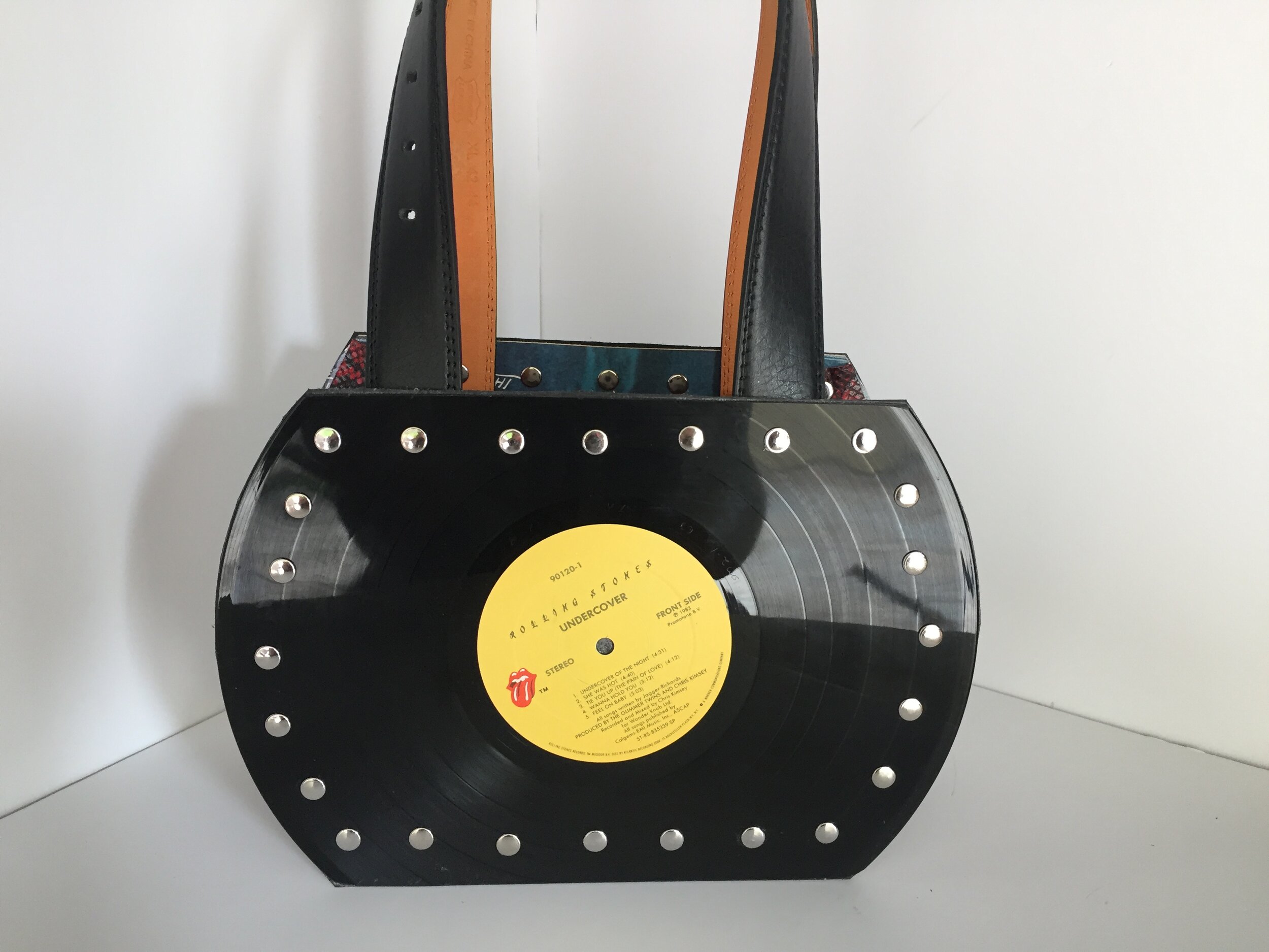 Rolling Stones “Undercover” vinyl record purse — She’s A Rainbow