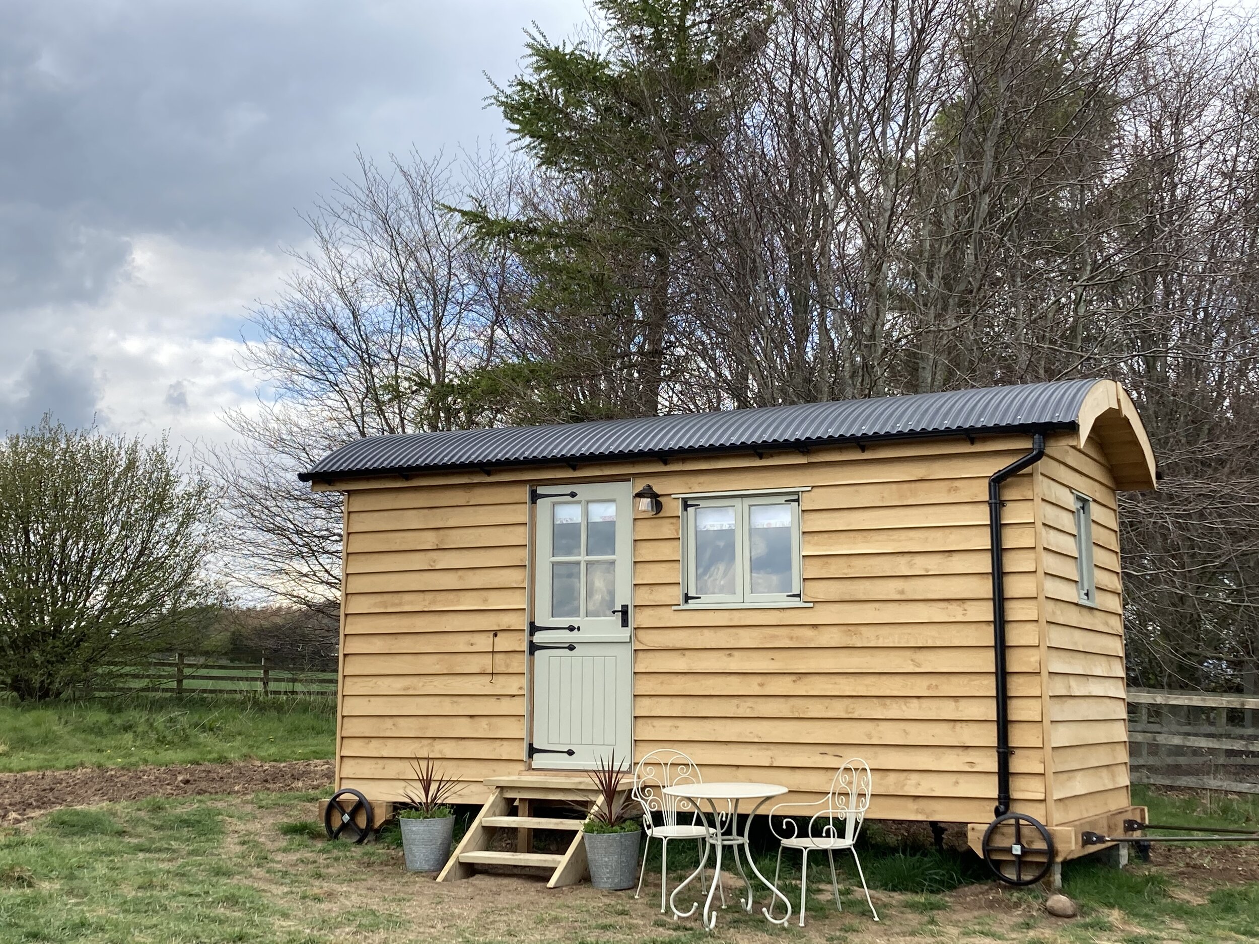  Sonata shepherds hut, set within the wildflower meadow 