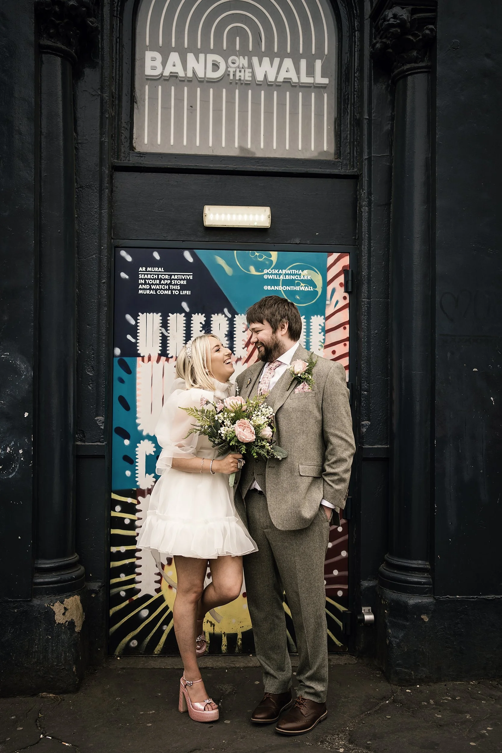 Bride and Groom at Band on the Wall Manchester