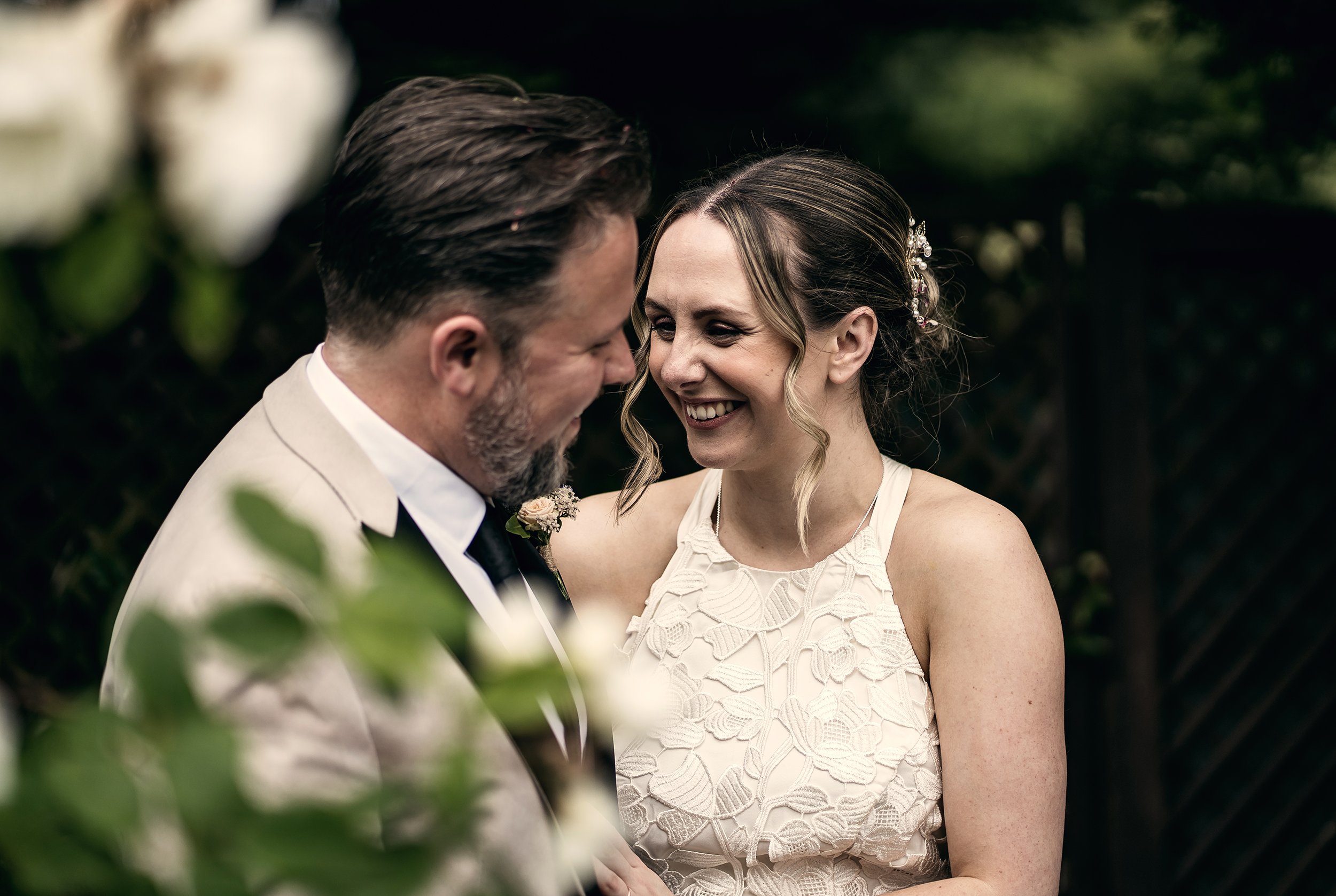 bride and groom at the red hall hotel wedding venue