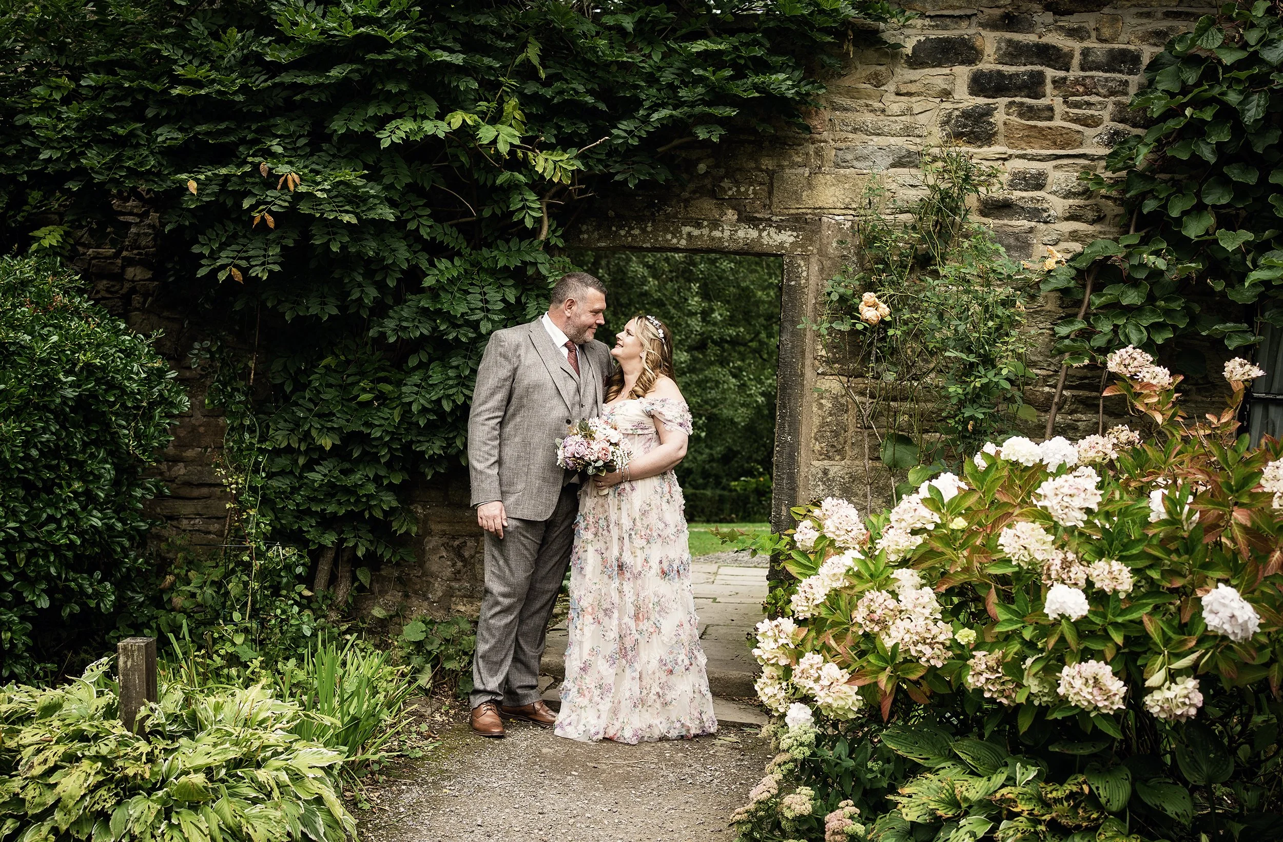 bride and groom turton tower wedding