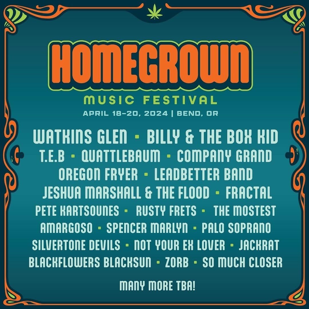 We are excited to be part of @highdesertmusiccollective&rsquo;s @homegrownmusicfestival420. Presale tickets are on sale now at bendticket.com!