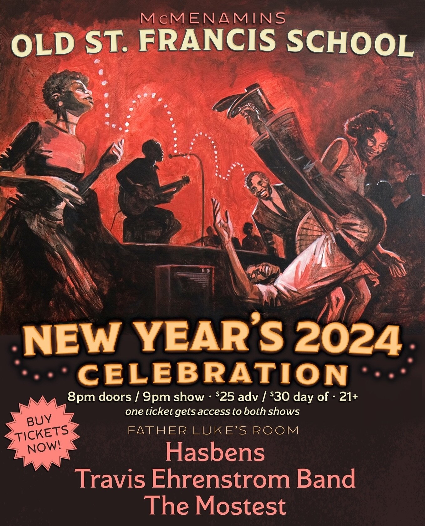 Join us for an unforgettable New Year&rsquo;s Eve at McMenamins Old St. Francis School! TEB is thrilled to be part of a musical lineup that will make for a truly special evening.

TEB, along with our friends @thehasbensband and @teleport_people will 