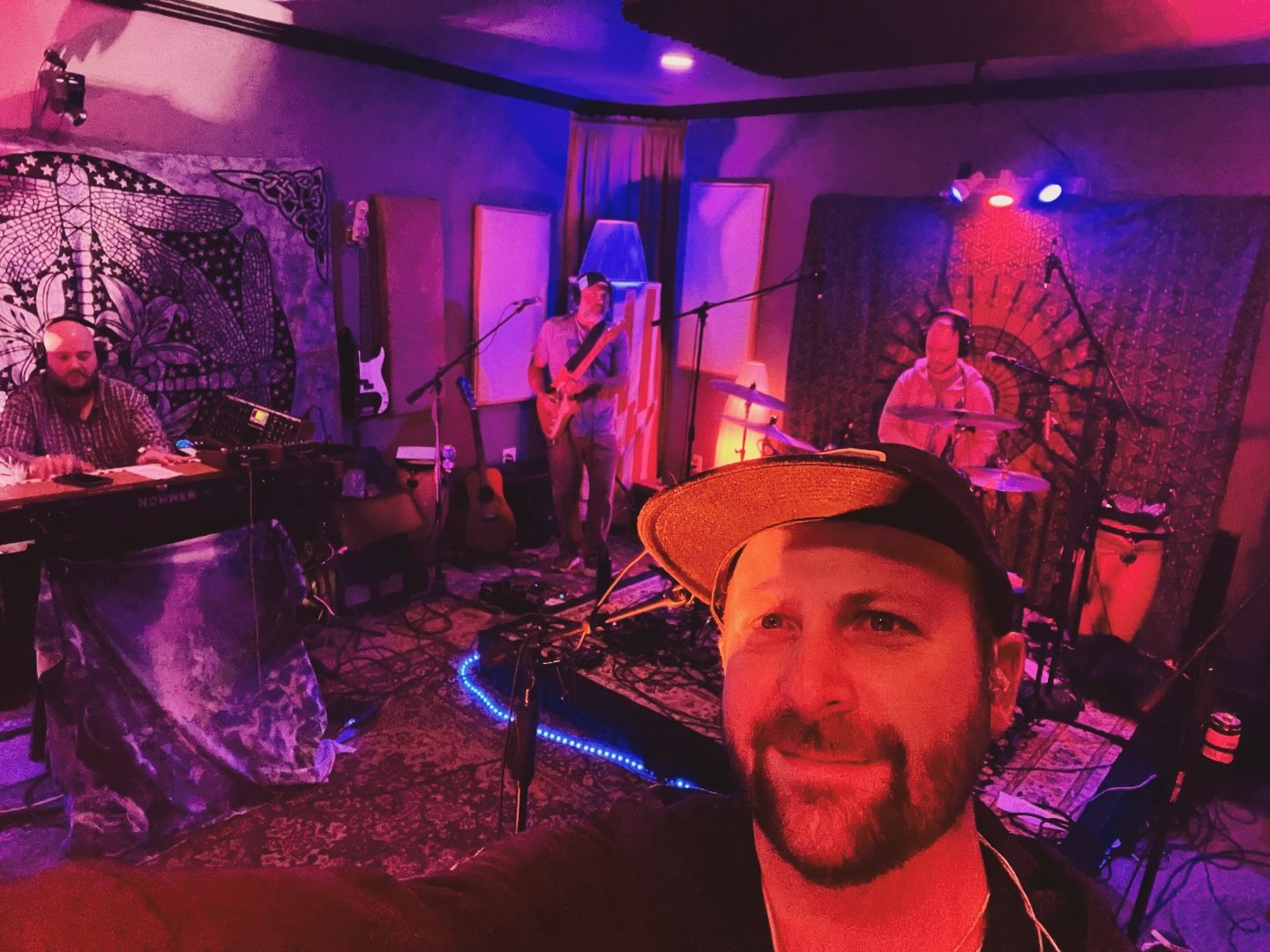 Great times at @goodvibesstudios_bend last night, celebrating our new EP, Lady Luck!

A huge mountain of thanks to Chip and Dave of Good Vibes for their generosity and for their talents in making these live streams a reality. We&rsquo;re blessed to k