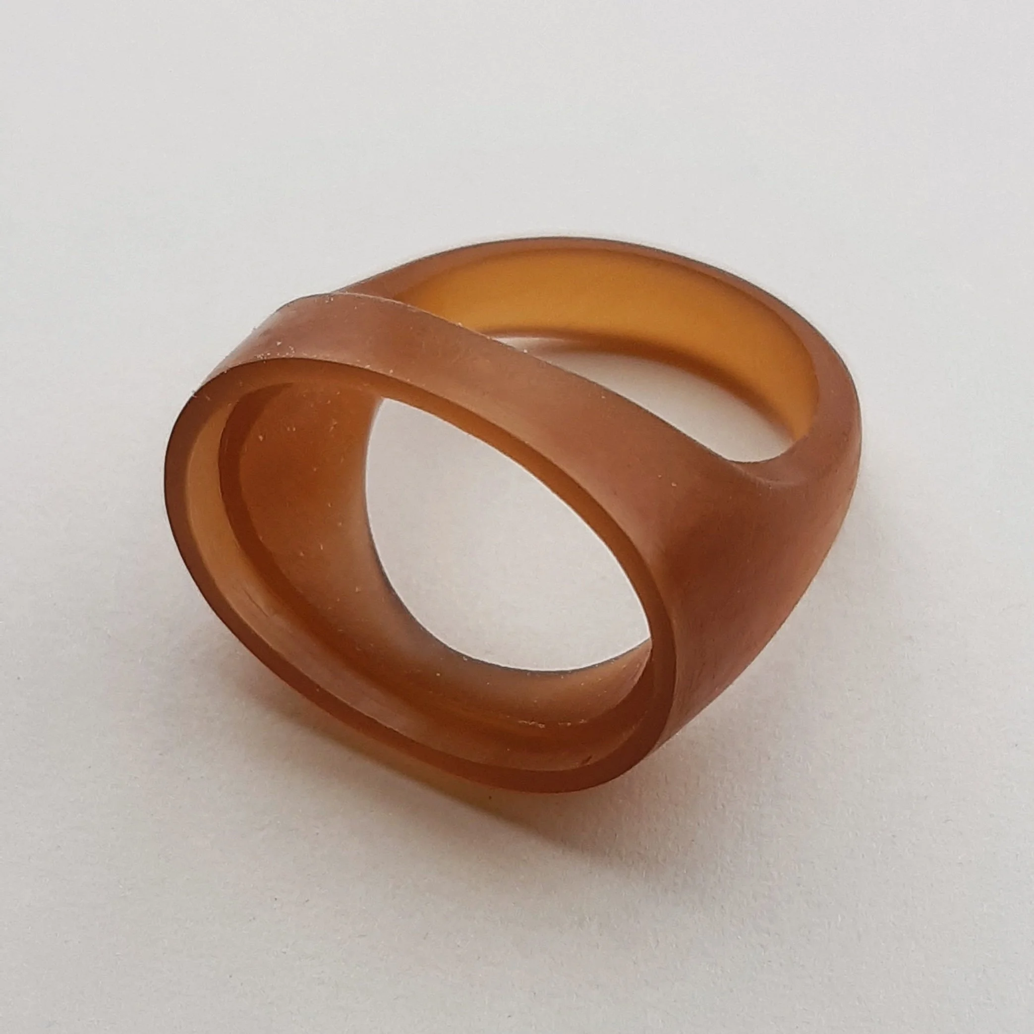 Hand carved wax ring for lost wax casting, made by goldsmith Julia Bocanet.