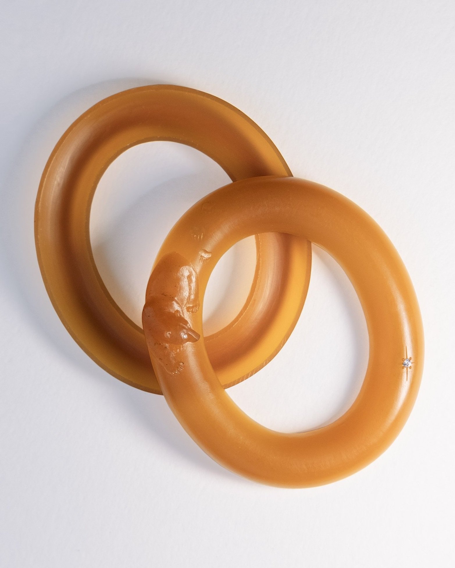 Wax model carved by hand in Amsterdam, The Netherlands, Europe, for the lost wax casting technique. Hand carved by a goldsmith. Custom design for a baby rattle.