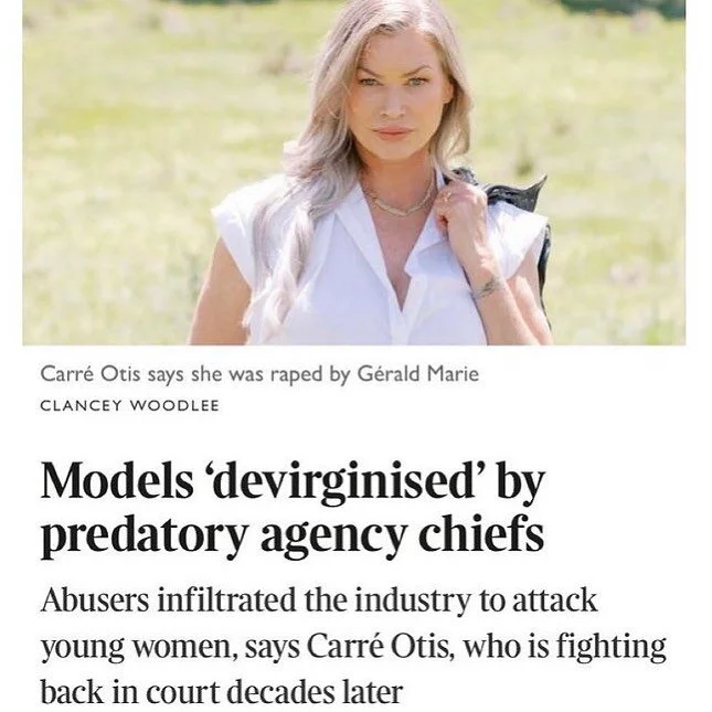 Latest news! @iamcarreotis filed a suit against her rapist Gerald Marie and Elite Models via the Child Victims Act. Hopefully this will put an end to the enabling of the predatory men who ruled the fashion industry.  If you missed it listen to the Fa