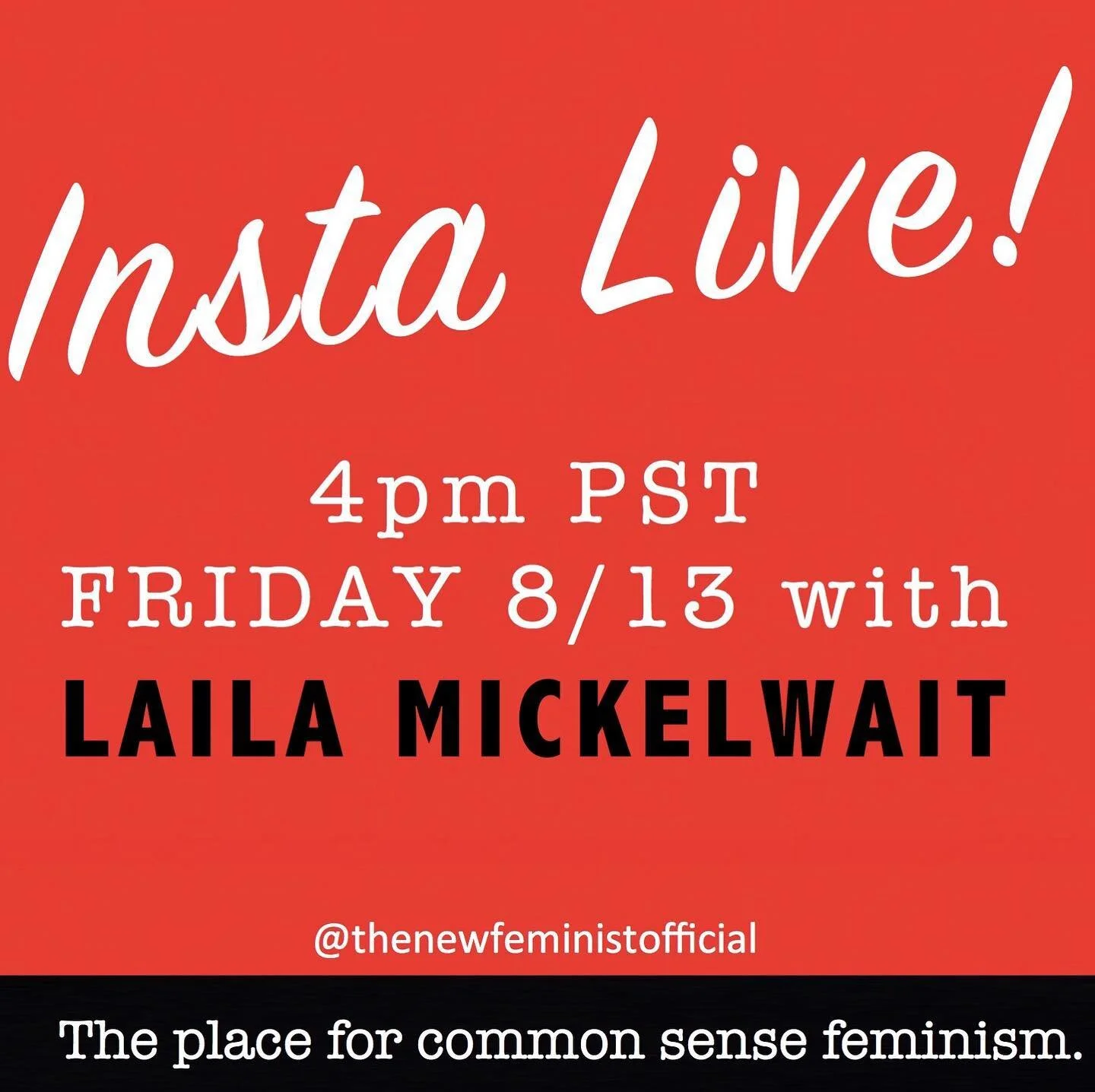 Join us for Insta Live tomorrow with @lailamickelwait and get updated on the latest developments and ask questions! .
.
#traffickinghub #abusehub #fridaysforfeminism #instagram #instalive #thenewfeminist #thenewfeministpodcast #commonsense #modernfem