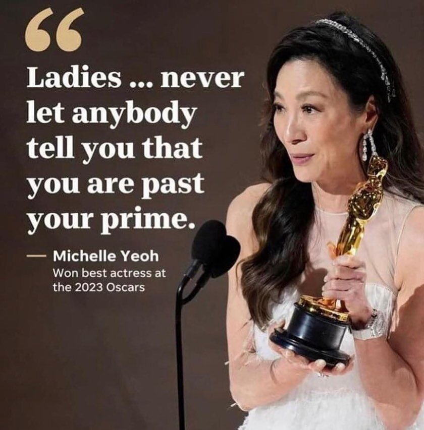 Our society and movies have told women they have no value past forty. It&rsquo;s time to finally put that hoax and lie to rest once and for all! 
.
#ageism #hollywood #oscars #oscars2023 #women #womeninfilm #actress #michelleyeoh #academy #everything