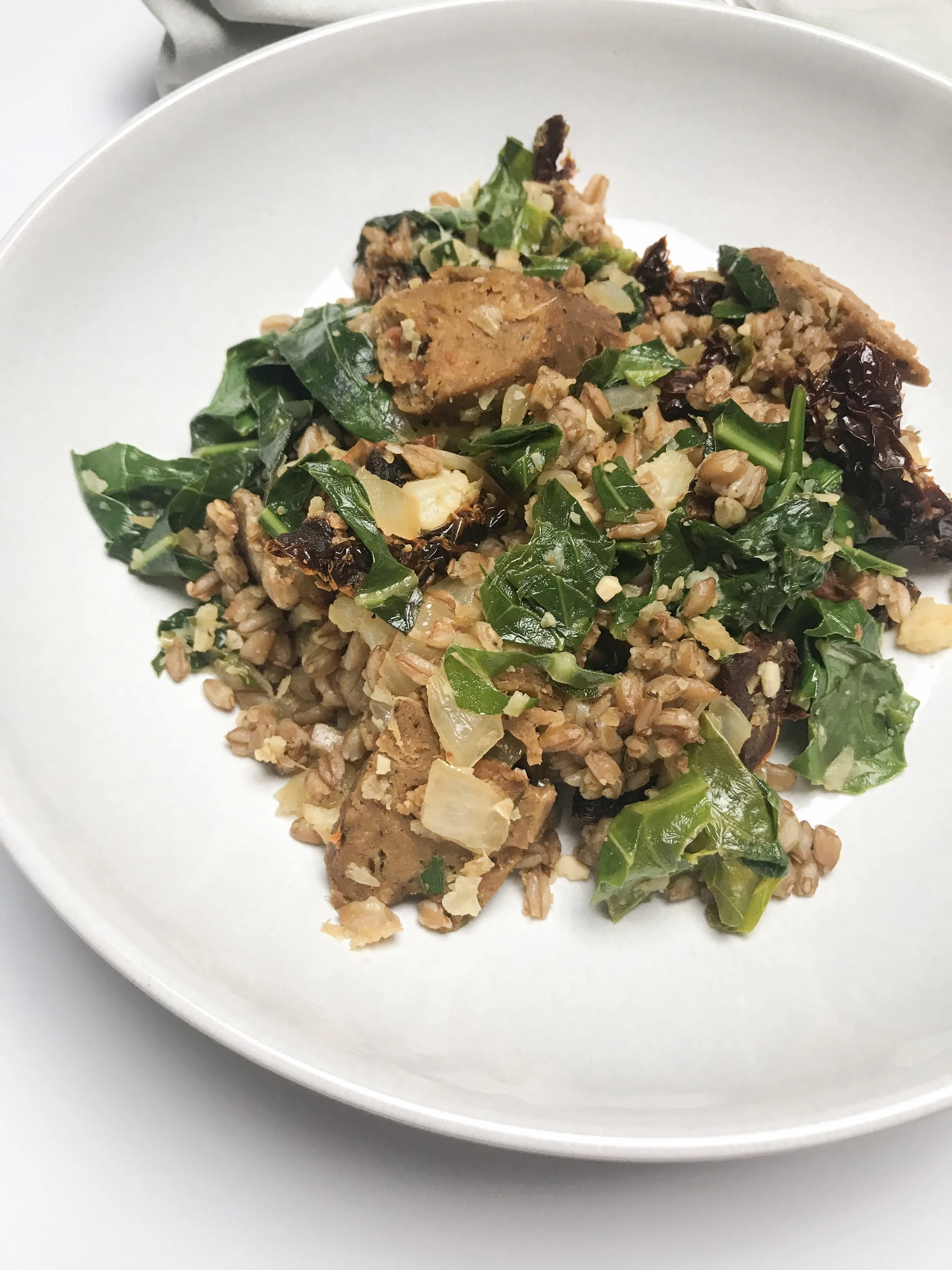 Italian Sausage, Sun-Dried Tomato, Farro Bowl