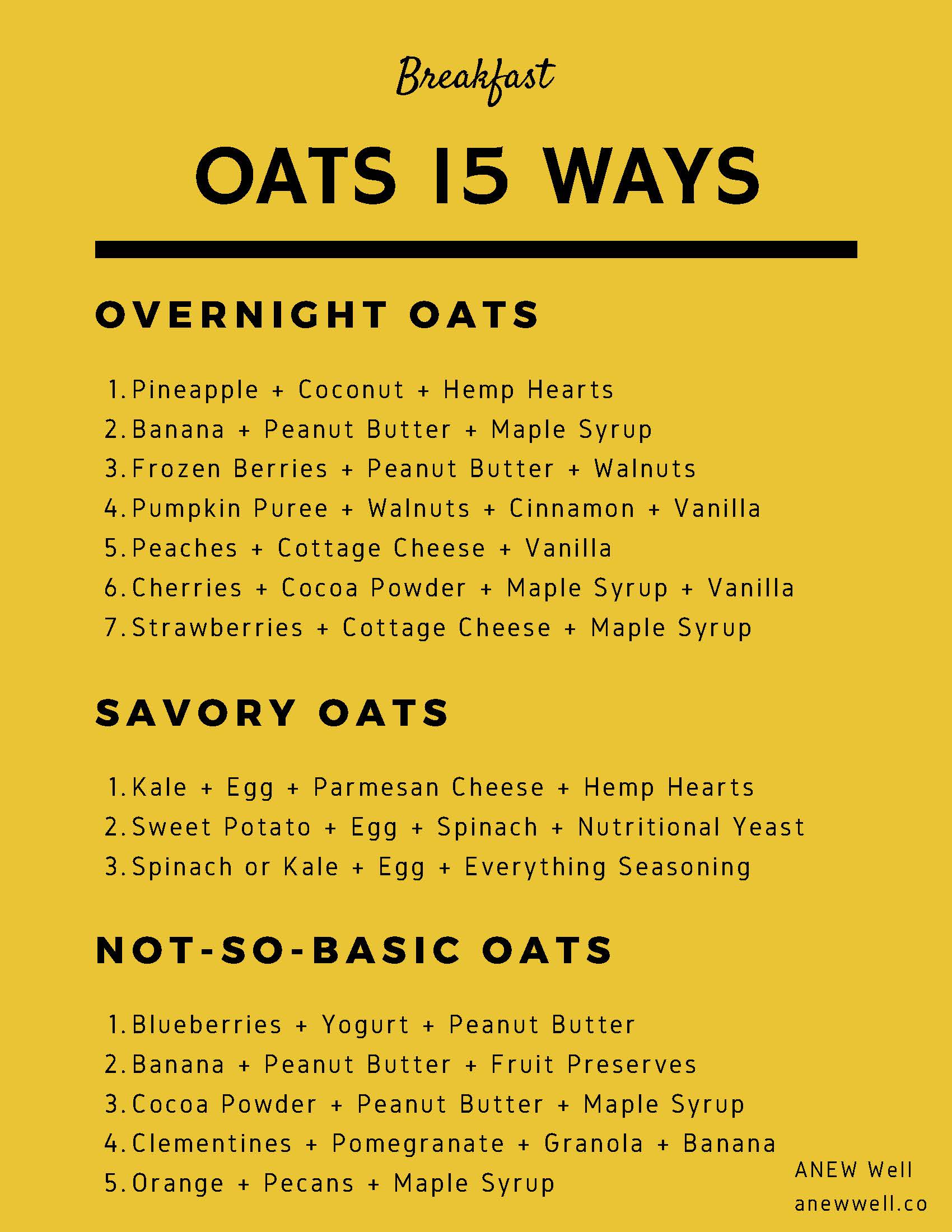 Oats 15 Ways
