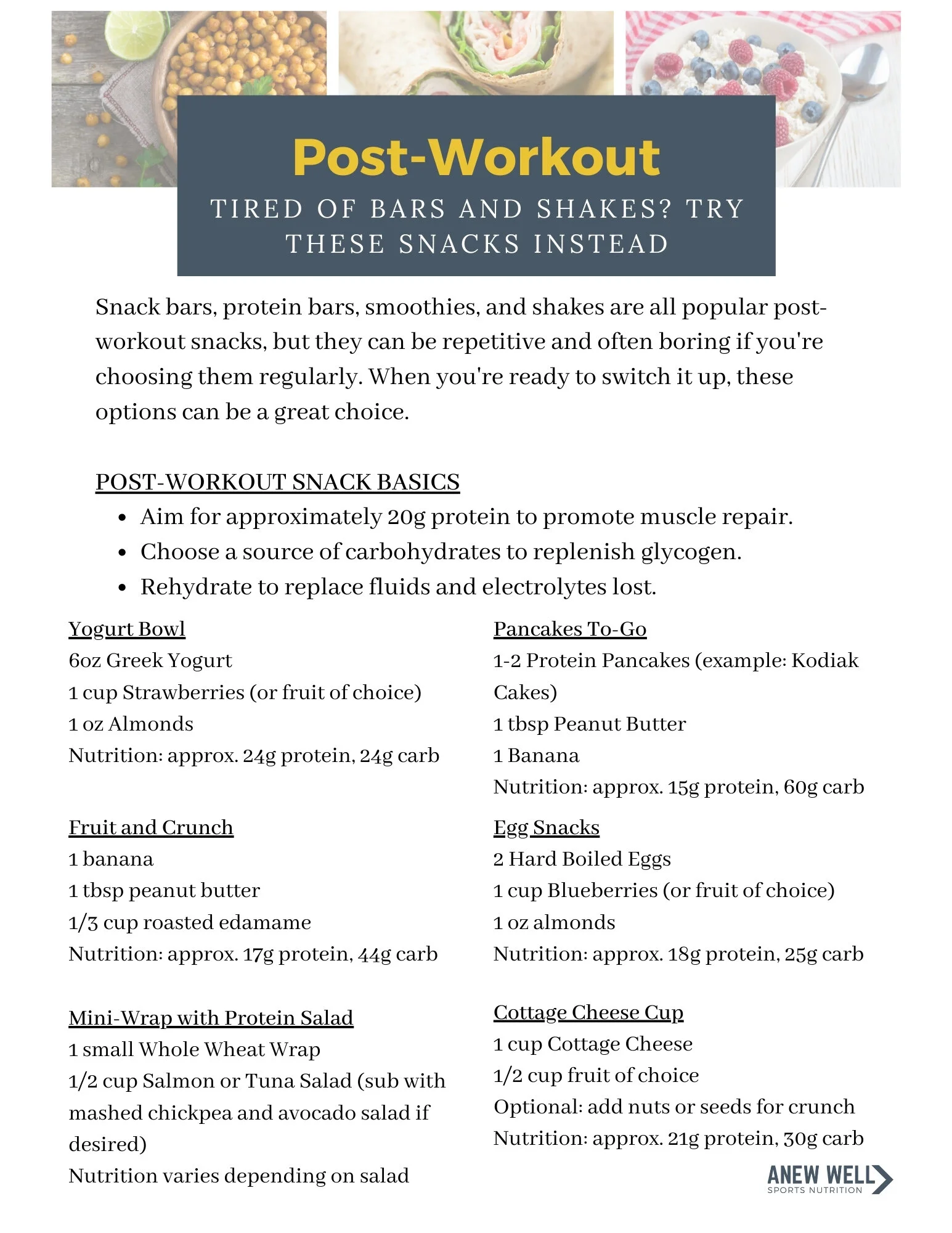 Post-Workout Snack Guide