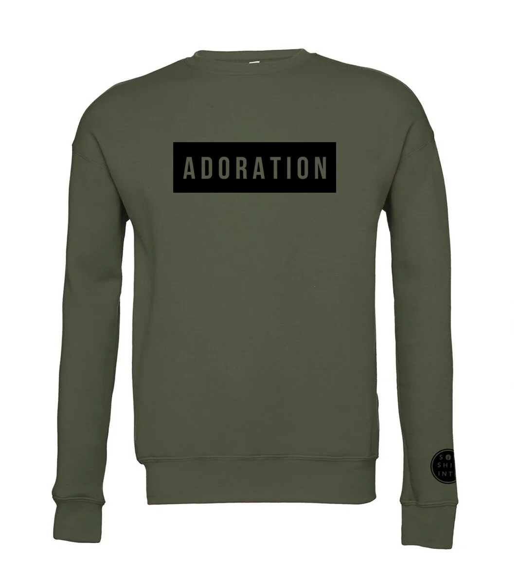 ADORATION Unisex Sponge Fleece Drop Shoulder Sweatshirt-MILITARY GREEN