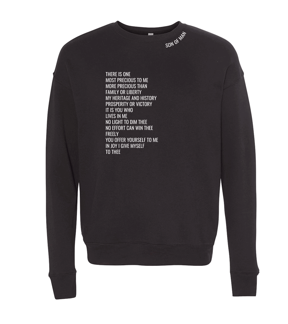 SON OF MAN Unisex Sponge Fleece Drop Shoulder Sweatshirt- BLACK — Sonship  International