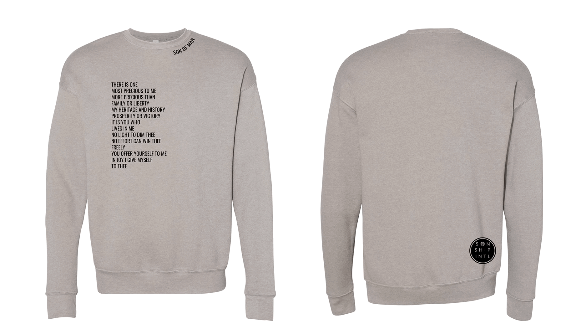SON OF MAN Unisex Sponge Fleece Drop Shoulder Sweatshirt- STONE — Sonship  International