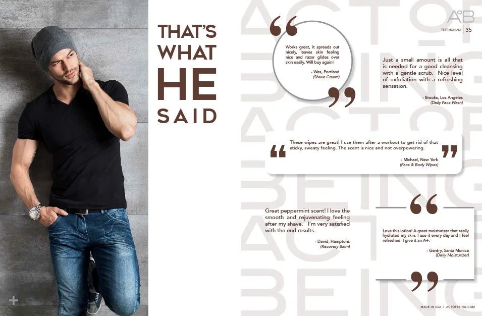 customer quote page layout from AOB brand deck